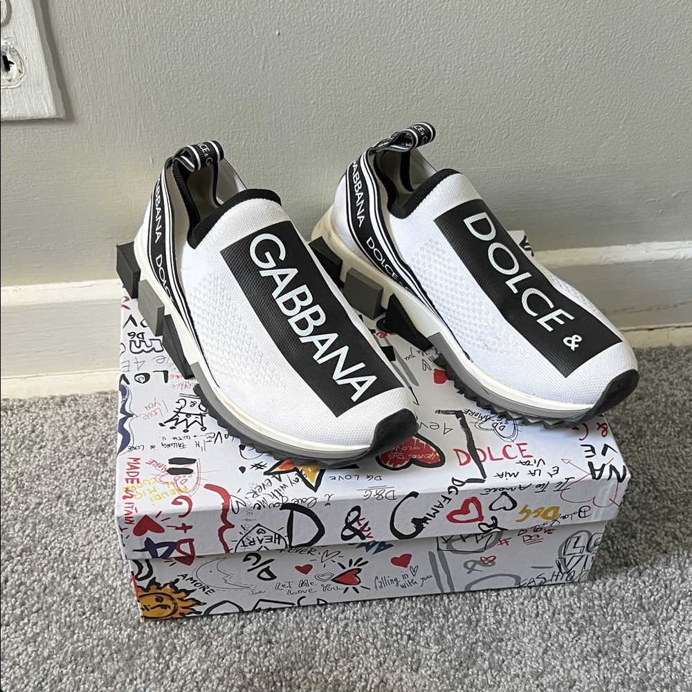 Dolce & Gabbana Monochrome Logo Slip-Ons - Picture 2 of 7